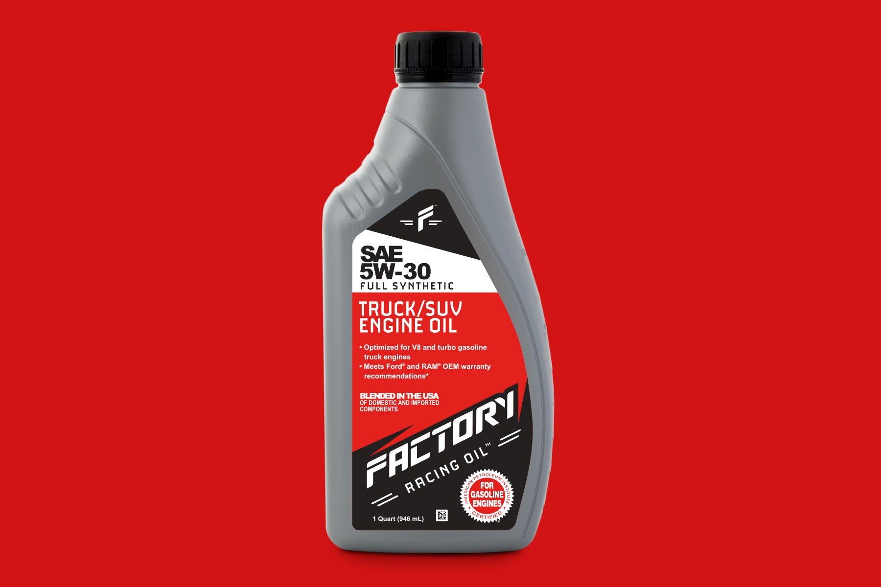 Factory Racing Oil 5W-30 quart bottle