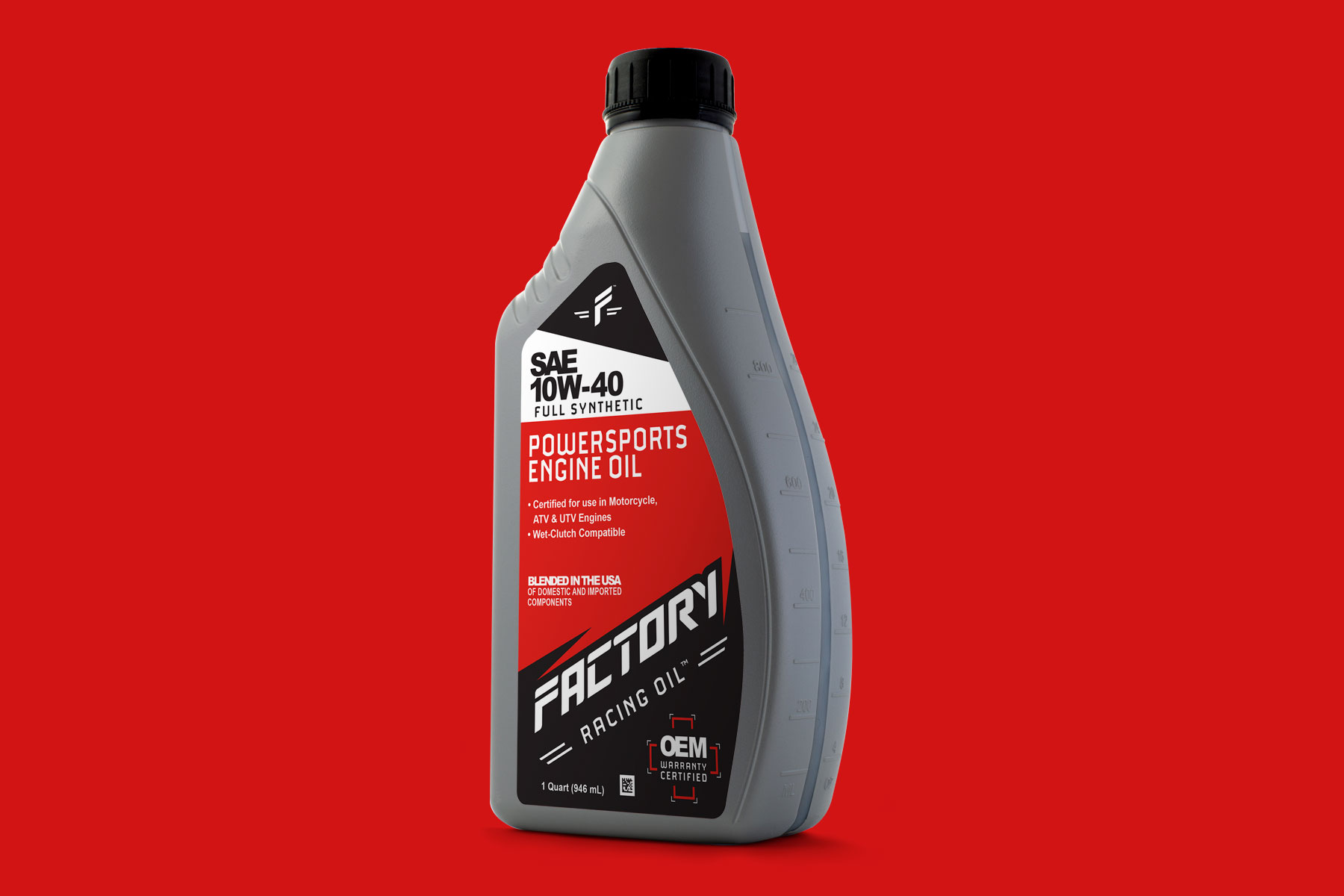 Factory Racing Oil 10W-40 quart bottle